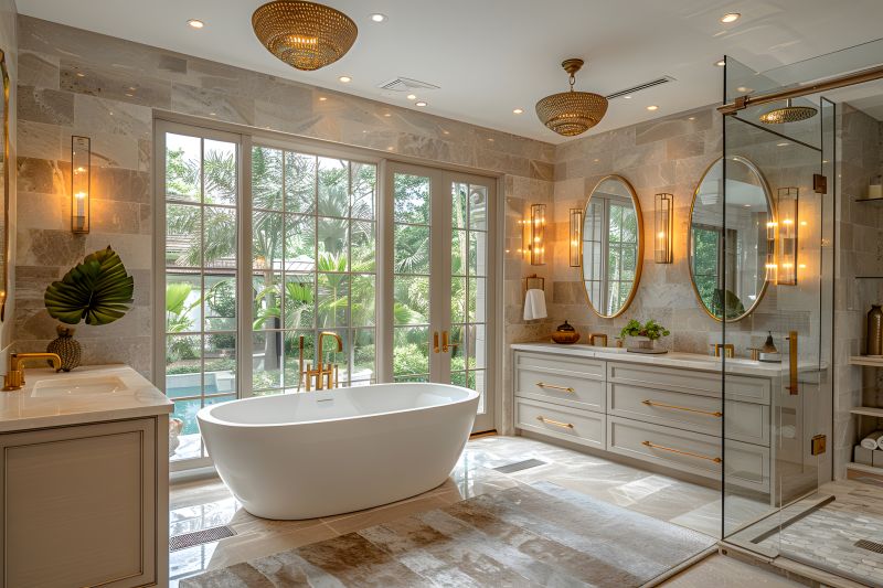 Freestanding Bathtub with Elegant Fixtures
